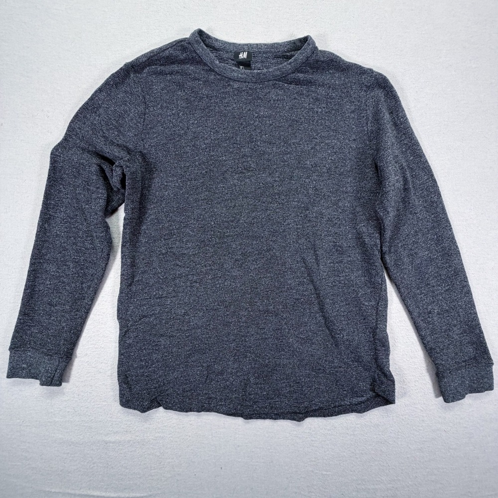 H&M Long Sleeve Shirt‎ Mens Large Gray Lightweight Crewneck Knit